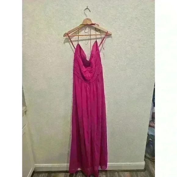 Lauren Ralph Lauren Evening Spaghetti Halter Dress Magenta Pink Size 10 - Picture 4 of 8